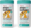 Petkin Plaque Toothwipes Fresh Mint 2 Packs of 40 Wipes - Cleans Teeth, Gums, Plaque & Tartar, freshens Breath. Tooth Wipe for cat or Dog.