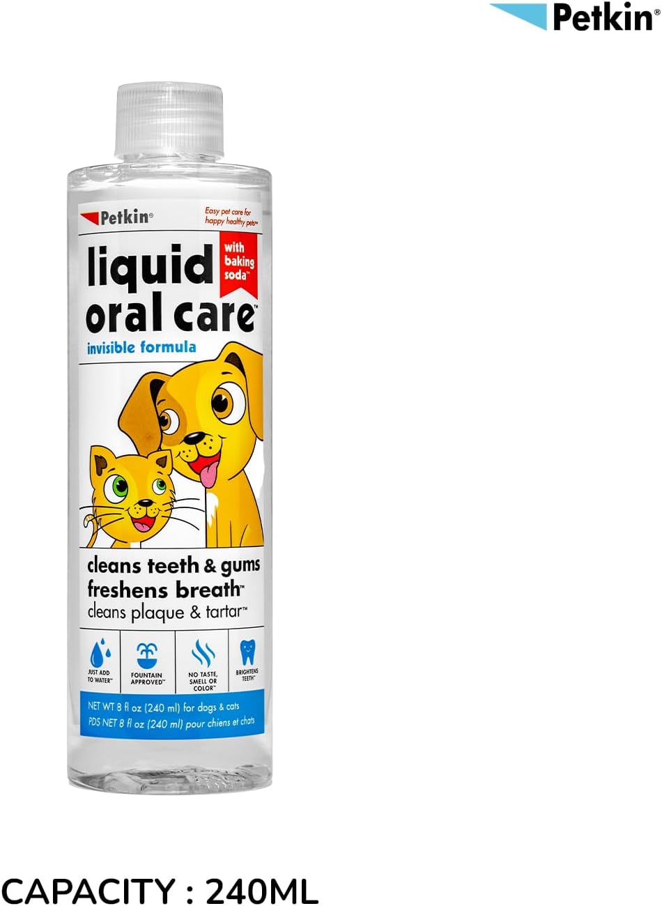 Petkin invisible formula Liquid Oral Care Teeth, Dental Gums Fresh Brath Dogs and Cats